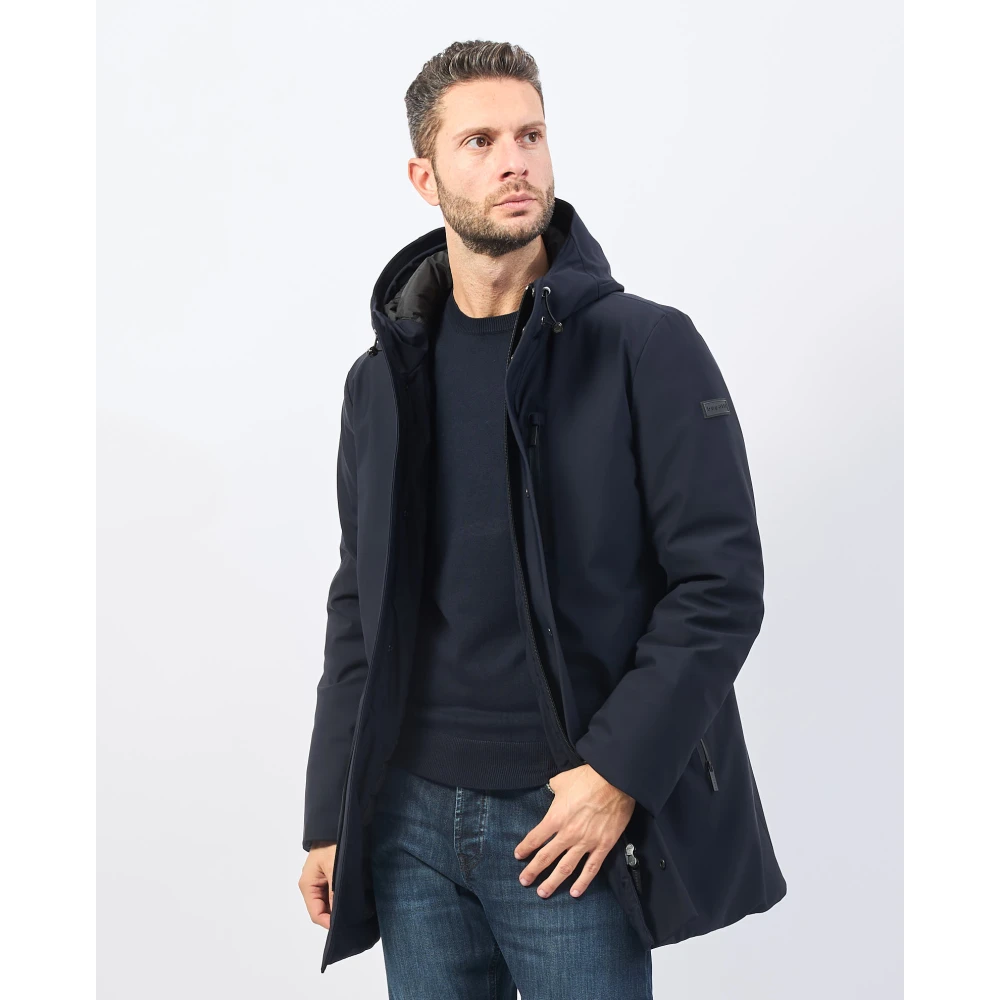 Bugatti Blauwe Parka met Capuchon en Rits Blue Heren
