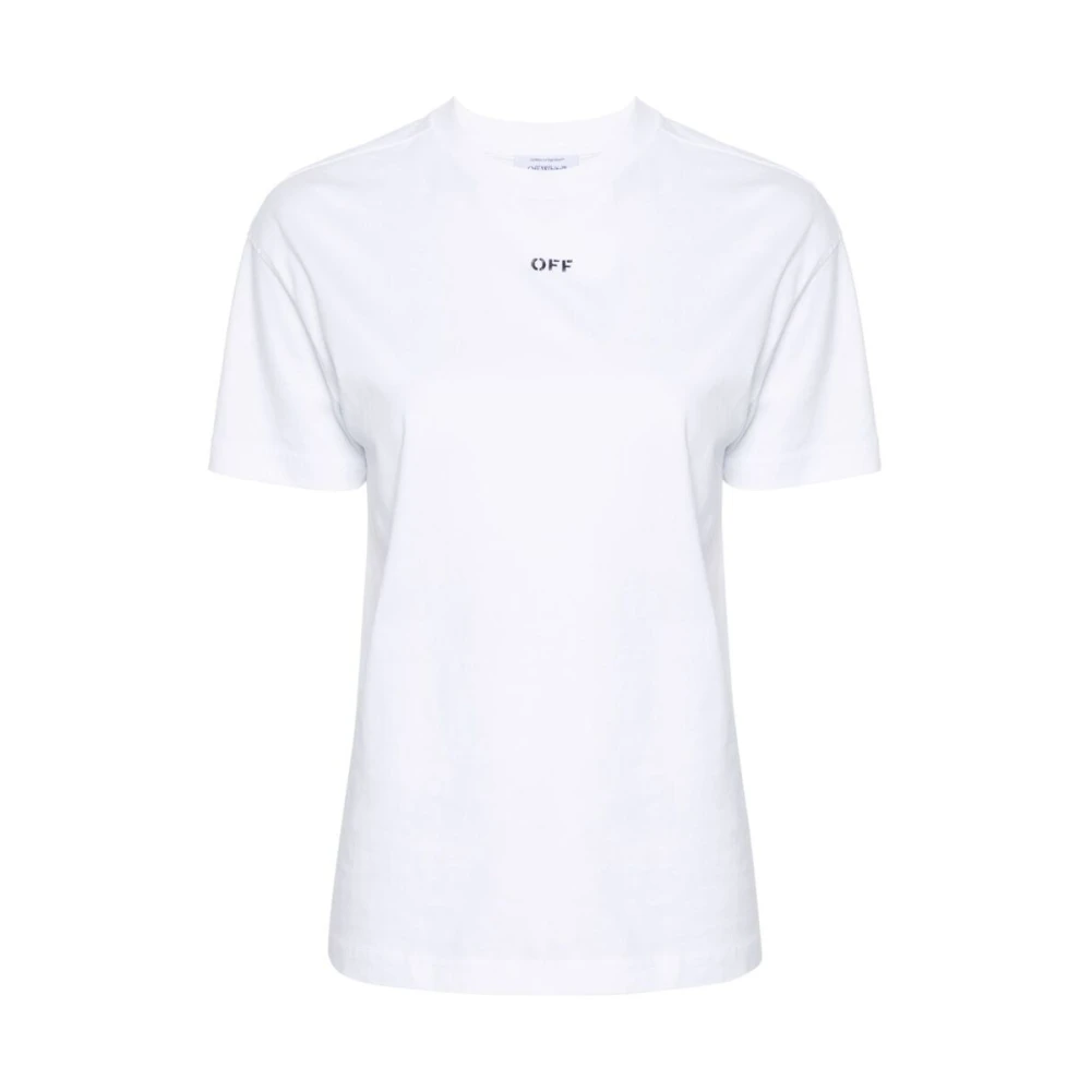 Off White Witte Logo Print T-shirt White Dames