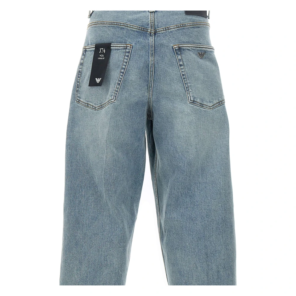 Emporio Armani Blauwe Katoenen Denim Heren Jeans Blue Heren