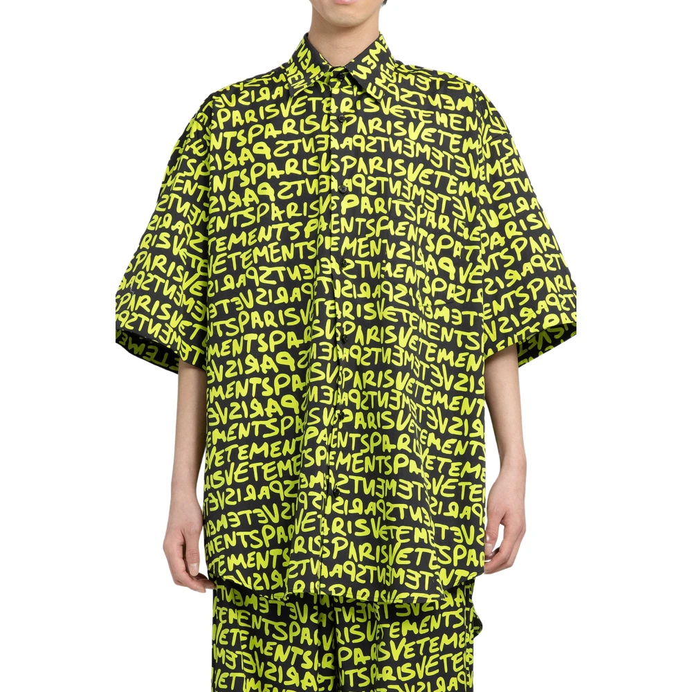 Vetements Logo Print Oversized Shirt Multicolor Heren