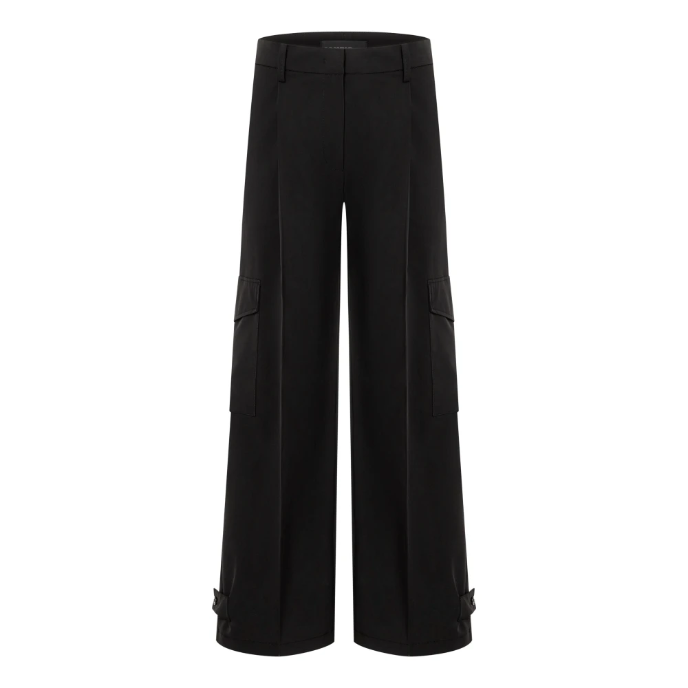 Cambio Women's Black Wide Trousers, S, Wide Cargo Trousers