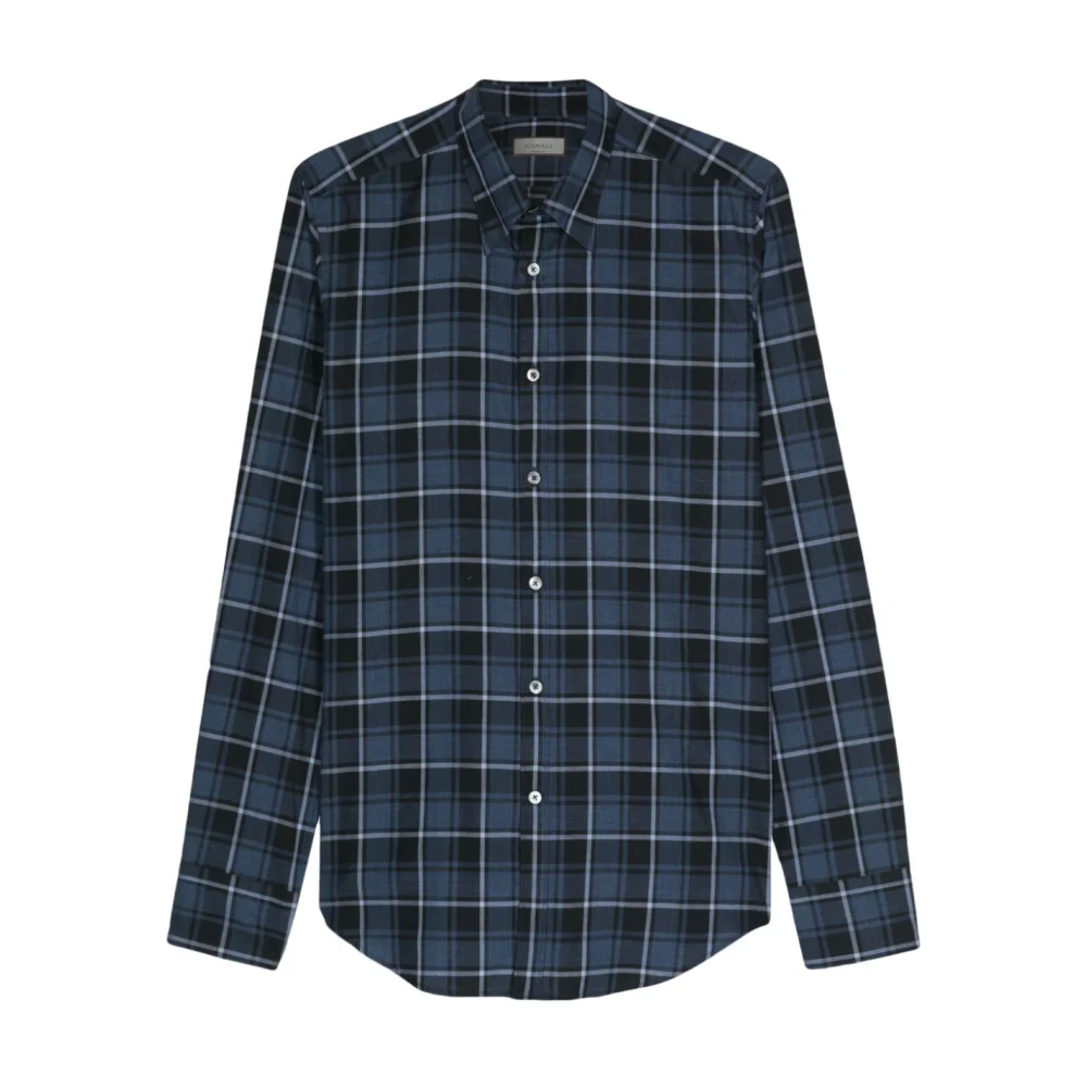 Canali Geruite Overhemd Klassiek Lange Mouw Multicolor Heren