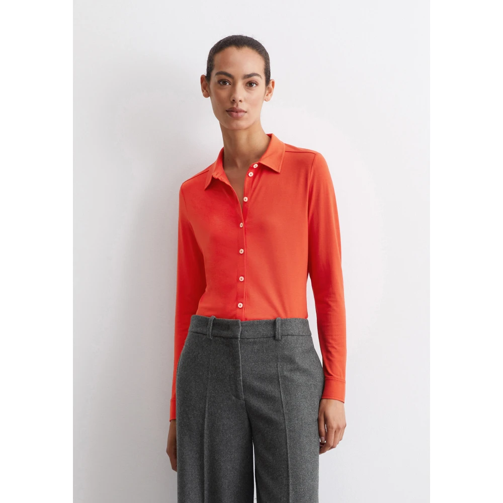 Marc O'Polo Reguliere jerseyblouse Red Dames