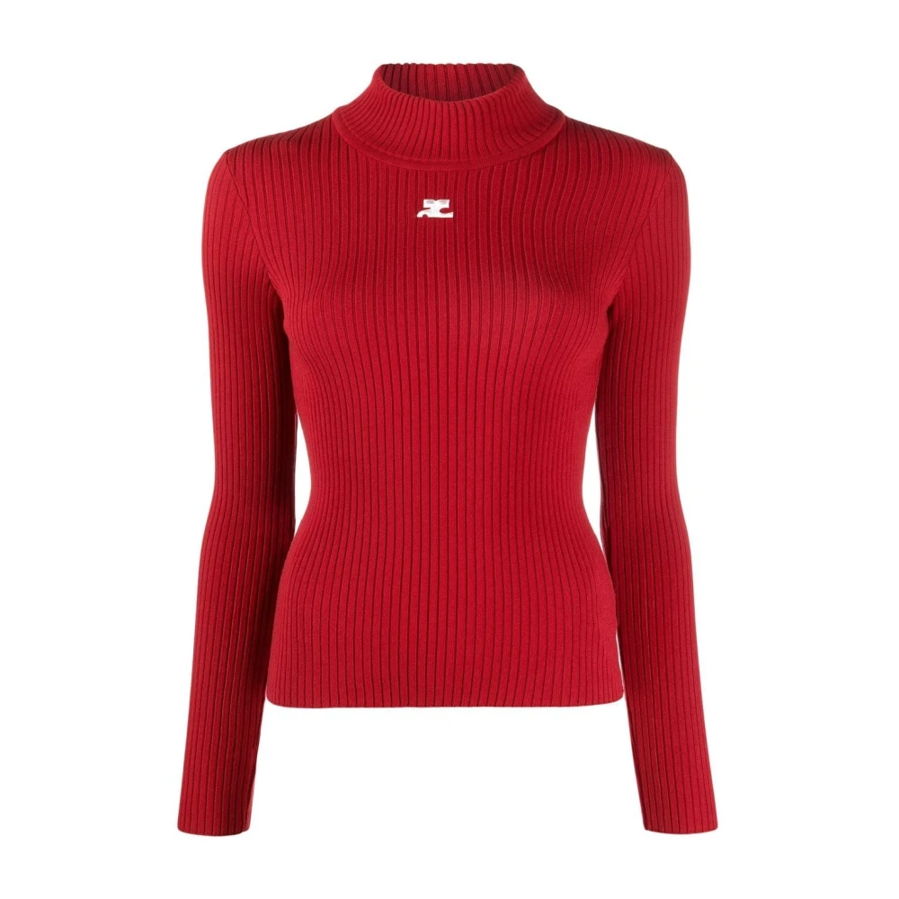 Courrèges Rode Gebreide Coltrui Red Dames