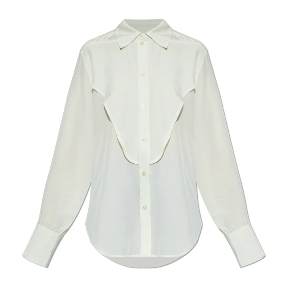 Victoria Beckham Vrouw Groente Overhemden Dames, Groen, M, Zijden Blouse