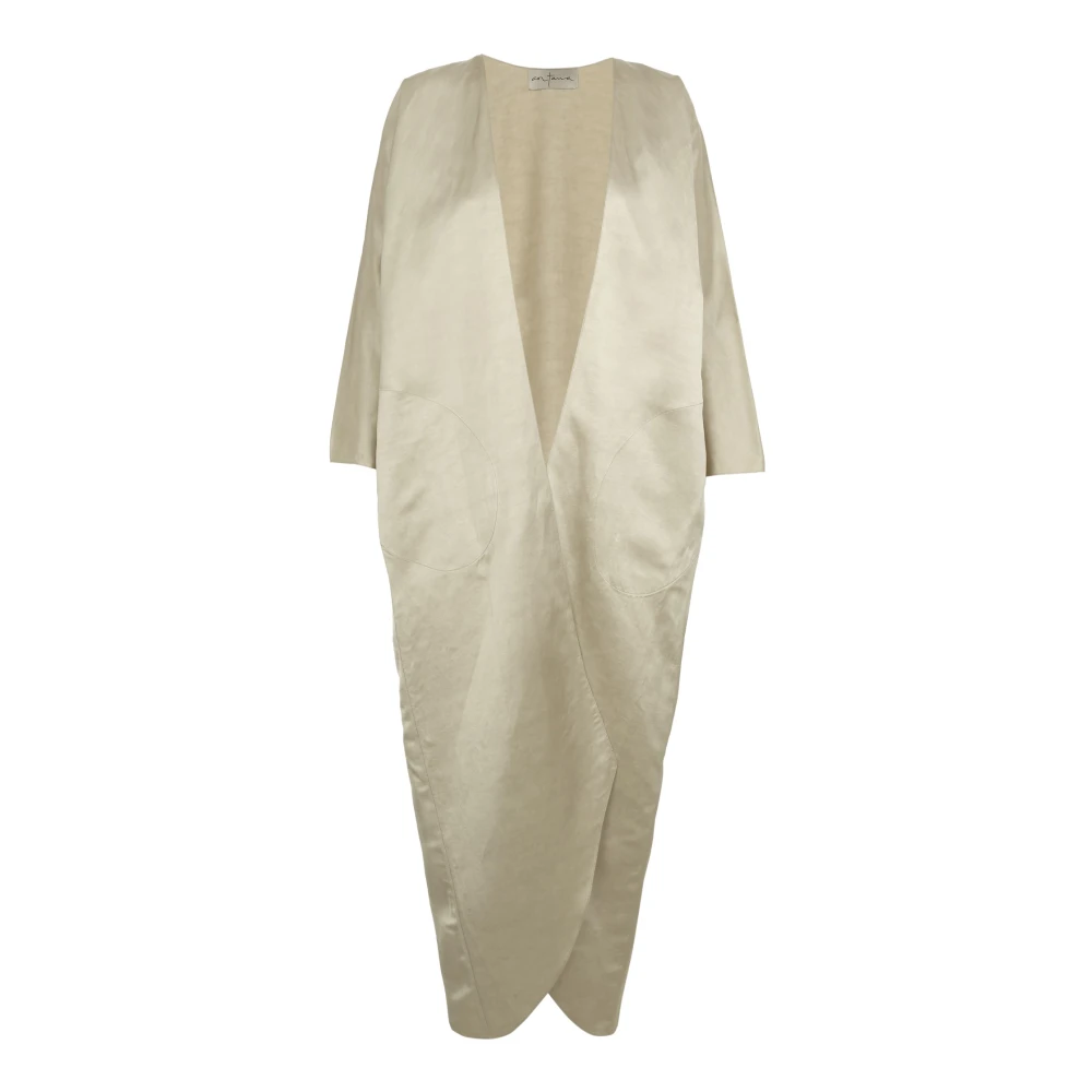 Cortana Vrede lang parelmoer jas Beige Dames