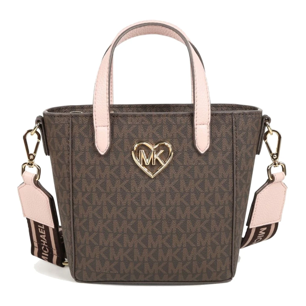 Michael Kors Monogram Print Schoudertas Brown Dames