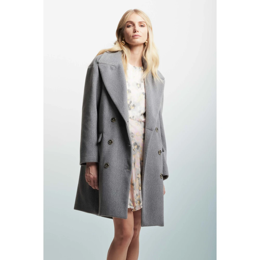 Kocca Klassieke Wollen Jas Gray Dames