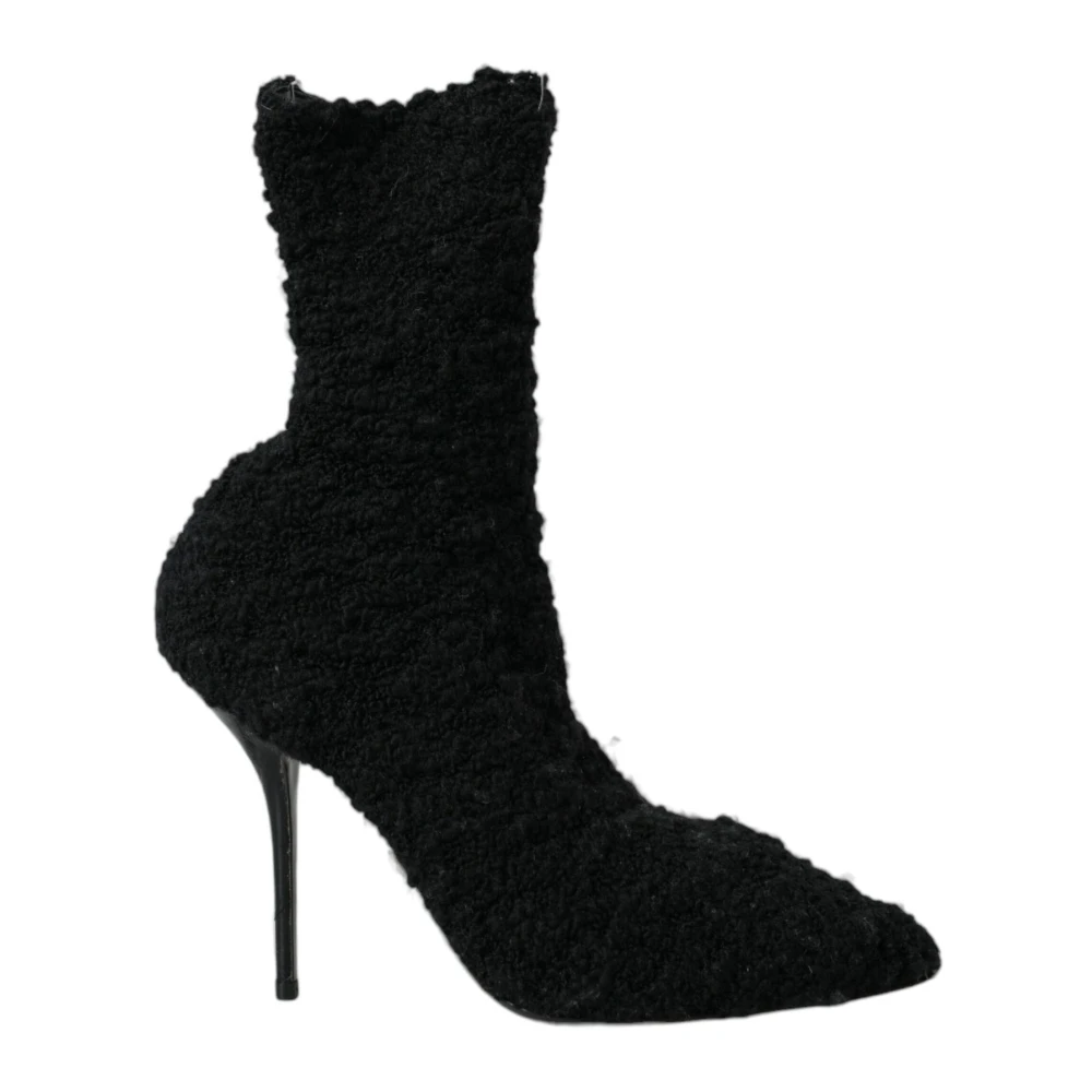Dolce & Gabbana Women's Black Stiletto Heel Mid Calf Boots