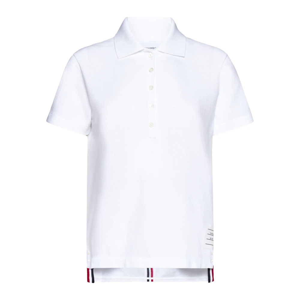 Thom Browne Klassieke Polo Shirt Wit Blauw White Dames