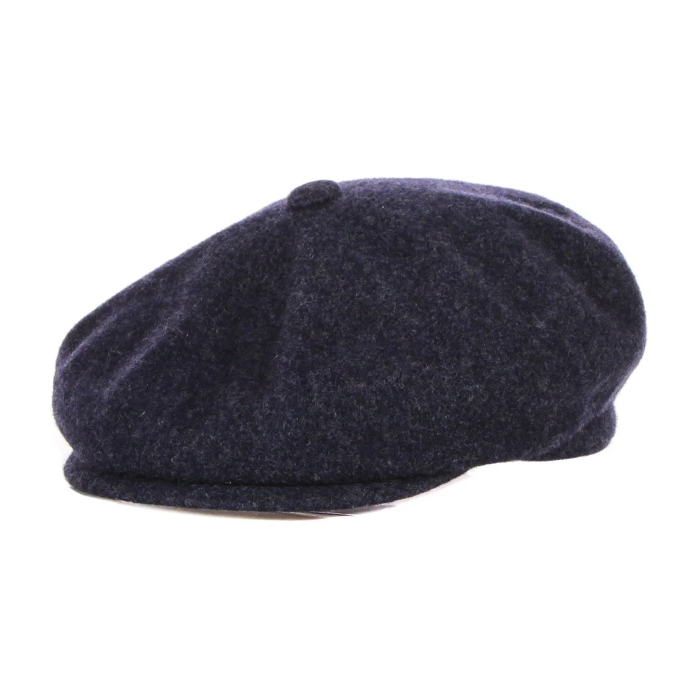 Kangol Navy Marl Wol Flat Cap Hoed Blue Heren