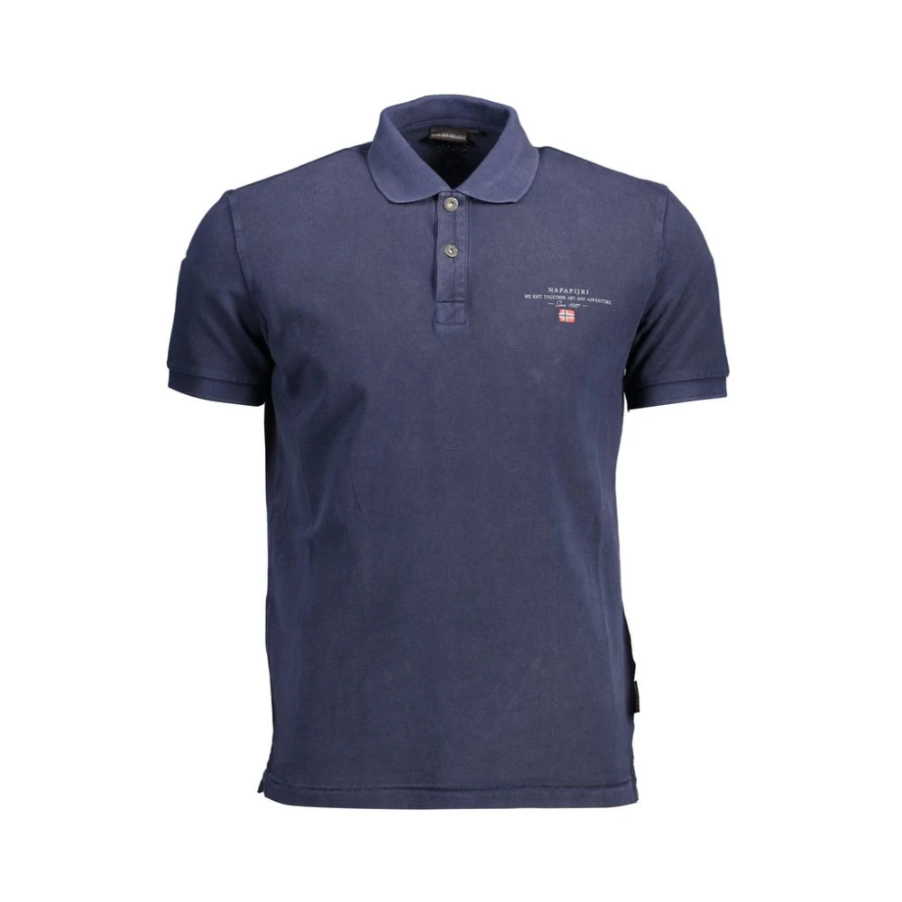 Napapijri Men's Blue Cotton Polo Shirt - Polo Shirts - L - Tops