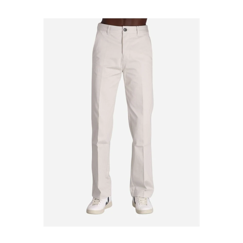 Ami Paris Getailleerde Straight Leg Broek White Heren