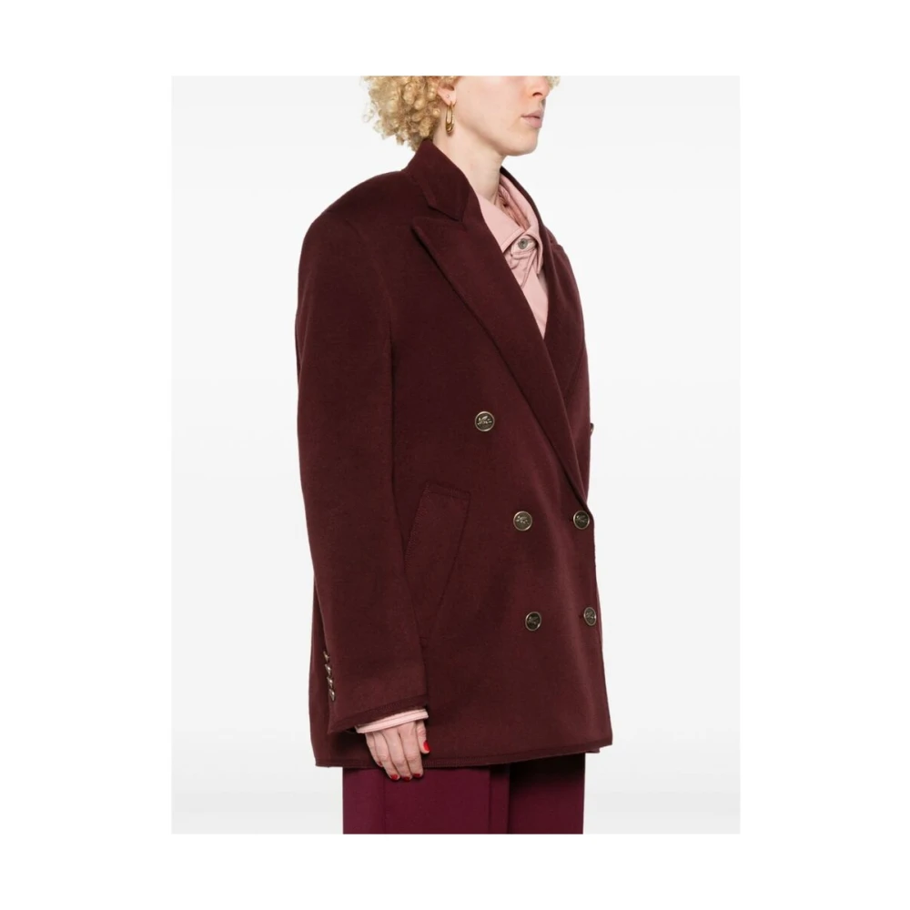 ETRO Rode Wol-Kasjmier Jas Red Dames
