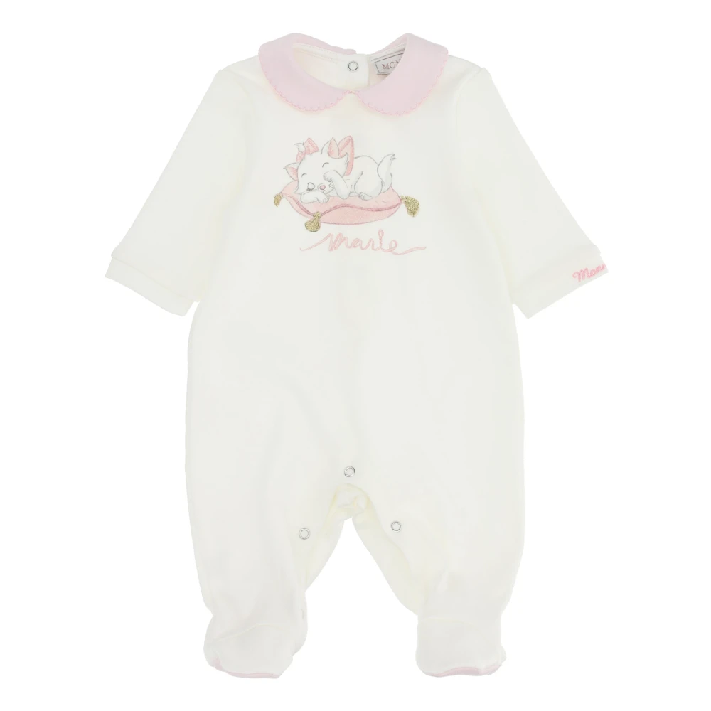 Monnalisa Boys White Peter Pan Collar Romper - Bodies & Sets - 1 M - Kids