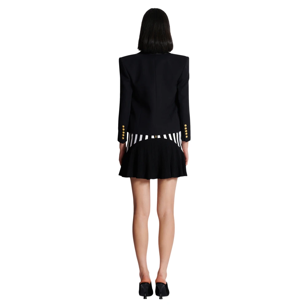 Balmain Rand-tot-rand 6-knoops jas Black Dames
