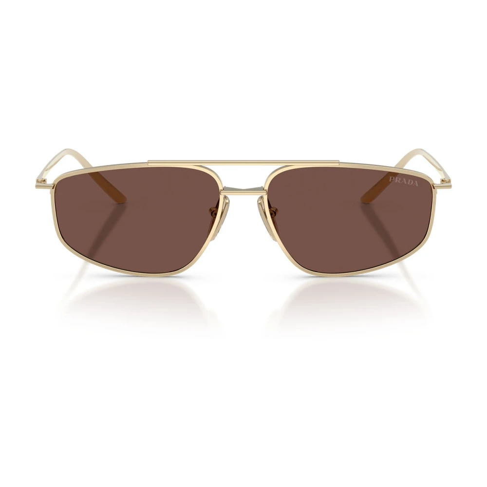 Prada Gold Pr C51s Zvn80t Woman Sunglasses Metal Pillow Normal - Image 3