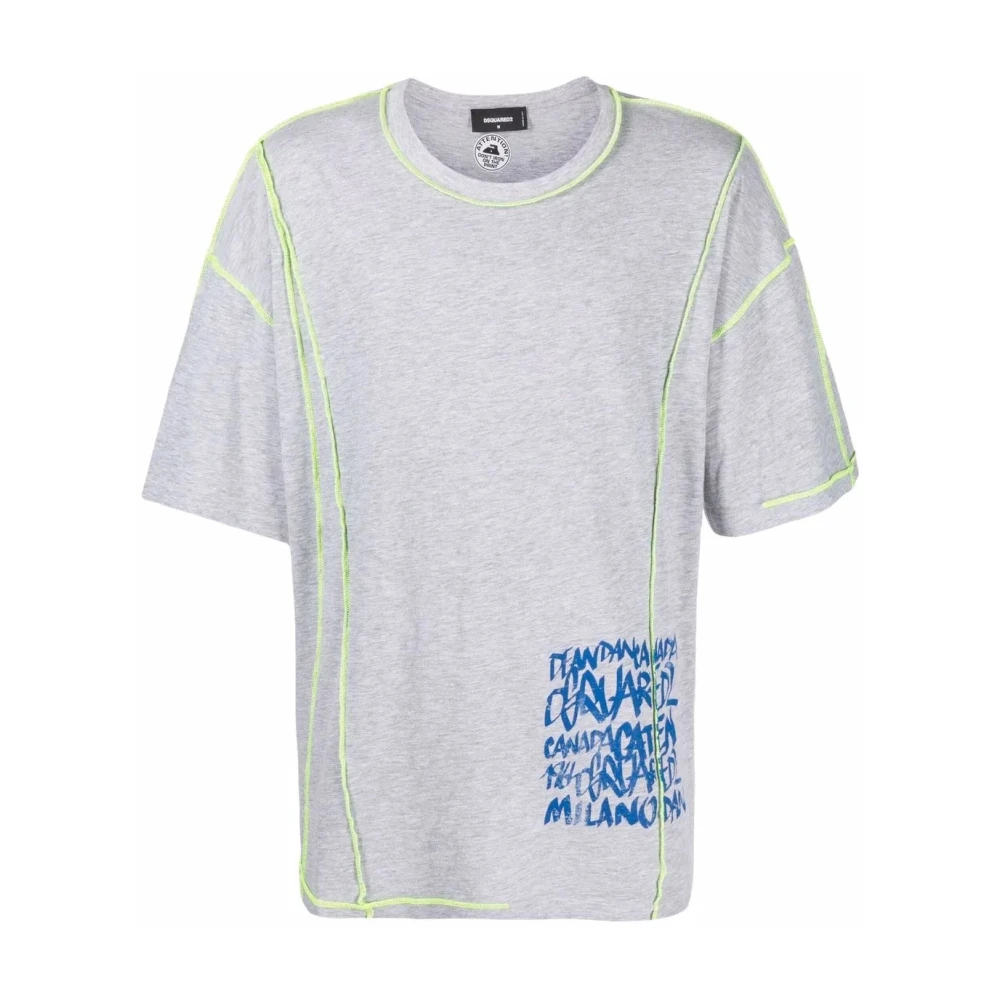 Dsquared2 Casual T-shirt met uniek ontwerp Gray Heren