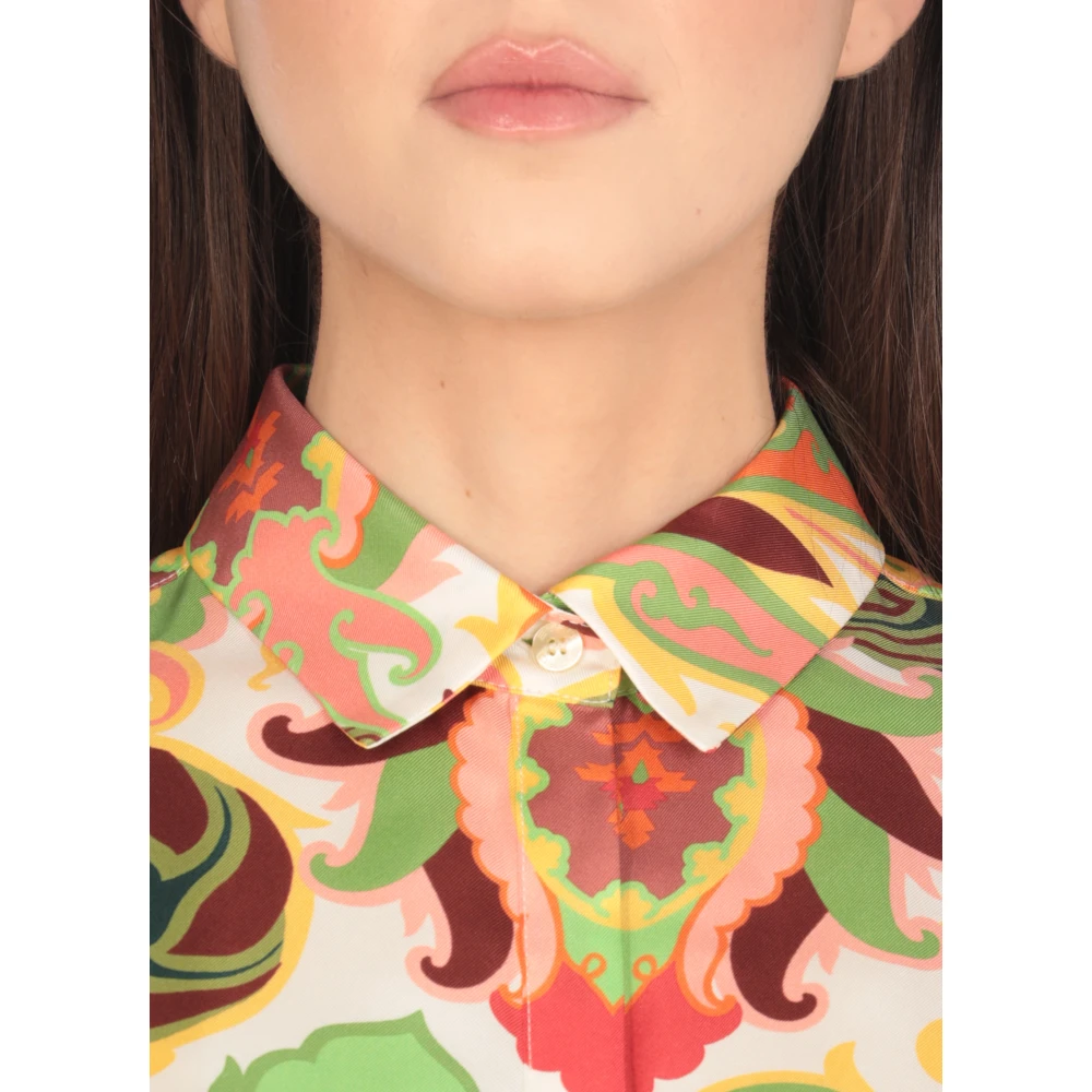 ETRO Witte Zijden Overhemd met Paisley Patroon Multicolor Dames