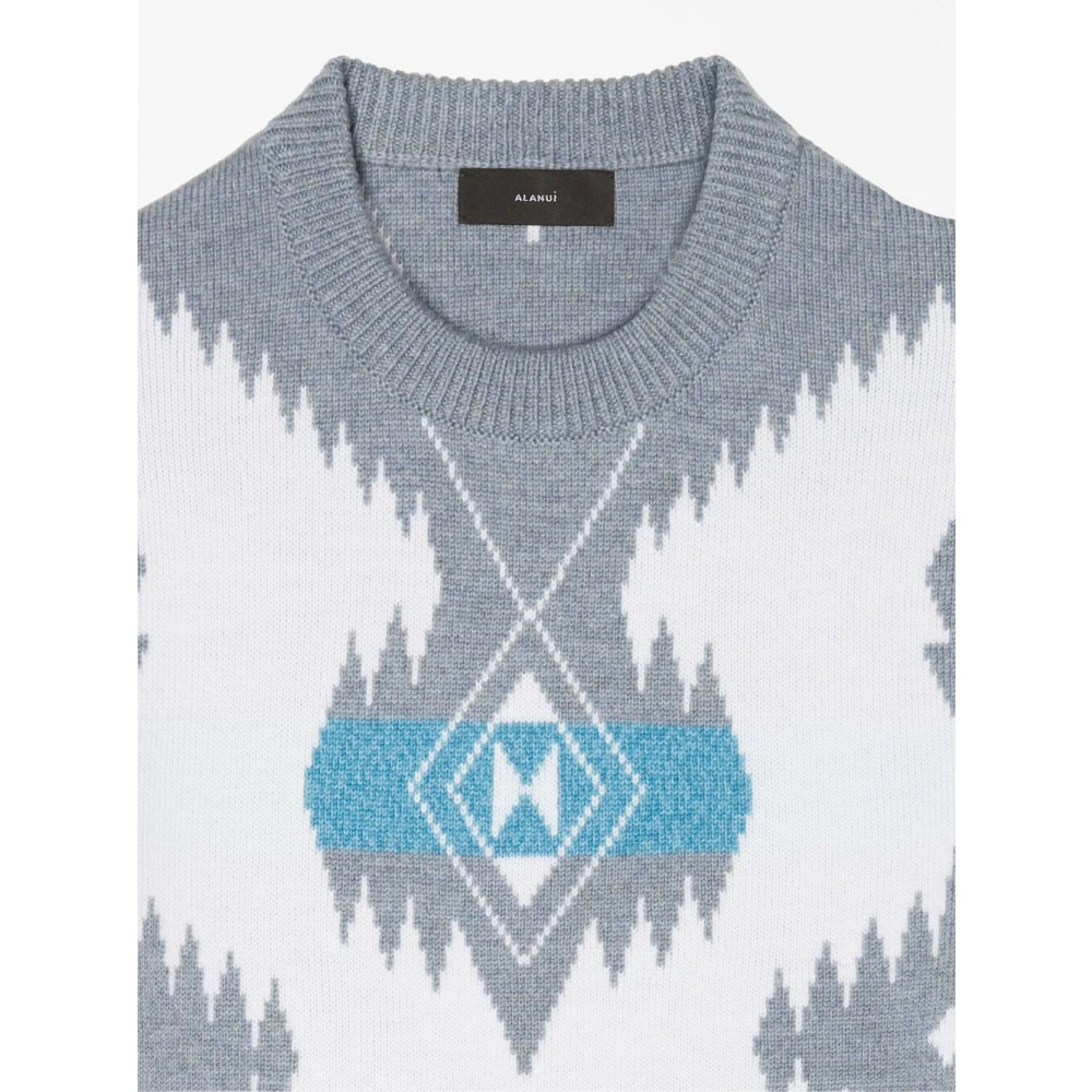 Alanui `Icon` Jacquard Crew-Neck Sweater White Heren