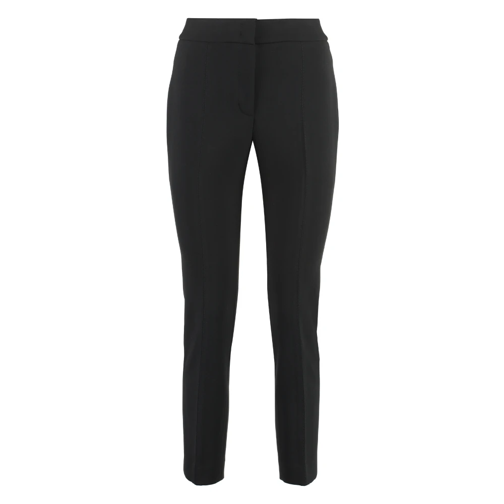 PESERICO Stretch Gabardine Cigarettebroek Black Dames