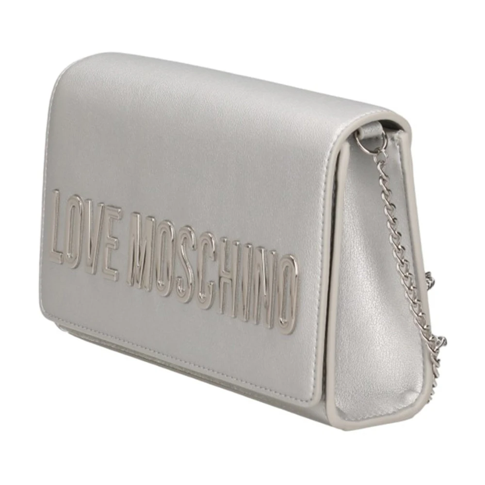Moschino Zilveren Synthetische Dames Schoudertas Gray Dames