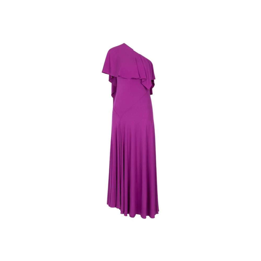 Roberto Cavalli Asymmetrische One-Shoulder Jurk Purple Dames
