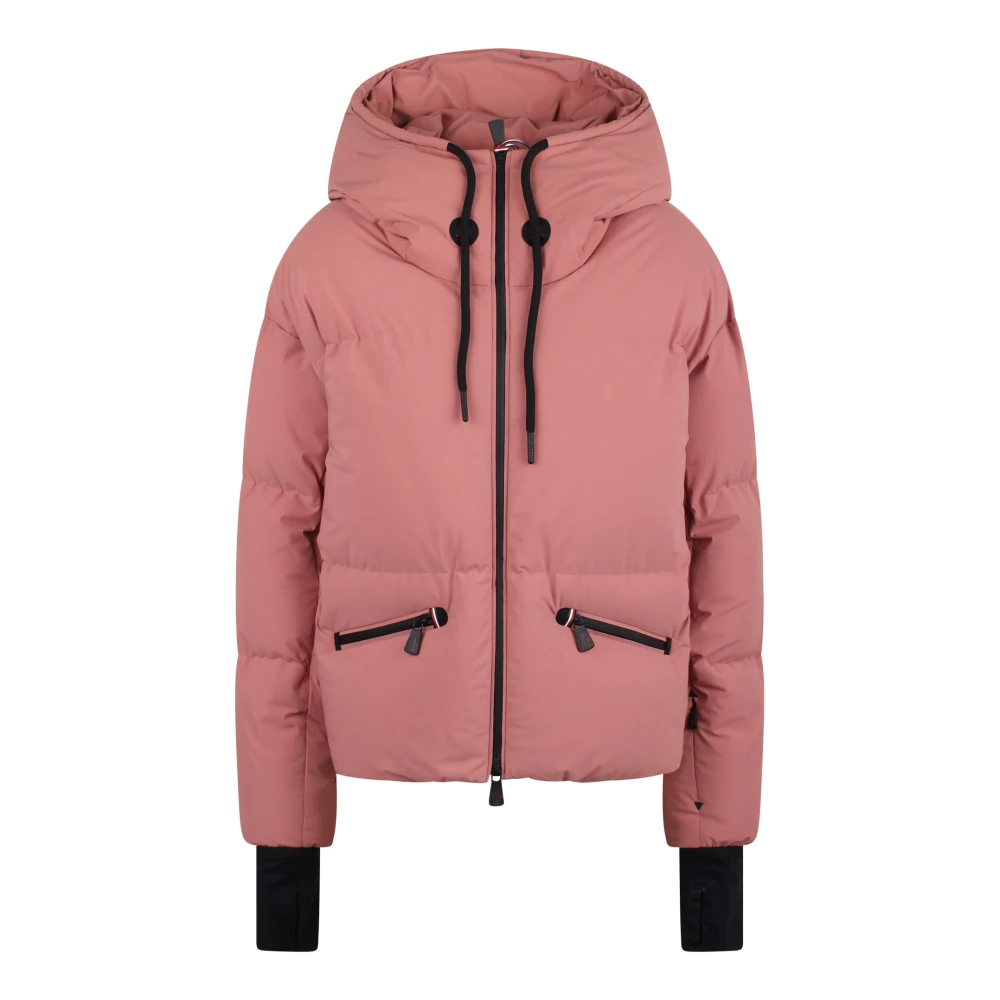 Moncler Allesaz Kort Dunjacka med Huva Pink, Dam