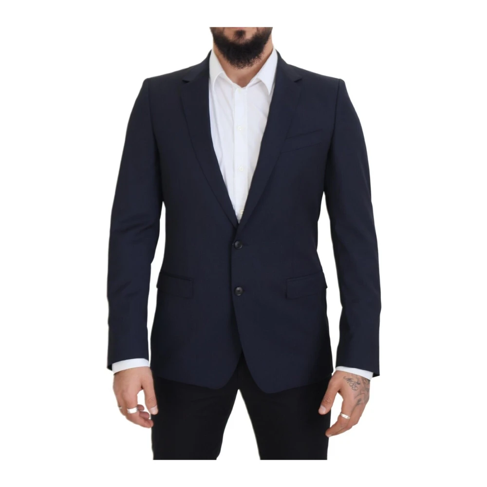 Dolce & Gabbana Men's Blue Elegant Dark Wool Blazer - Blazers - M - Jackets