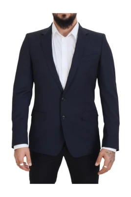 Elegant mörkblå ullblazer