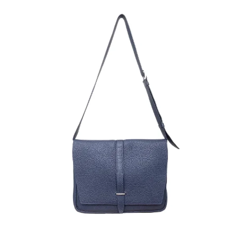 Hermès Vintage Pre-owned Leather crossbody-bags Blue Heren