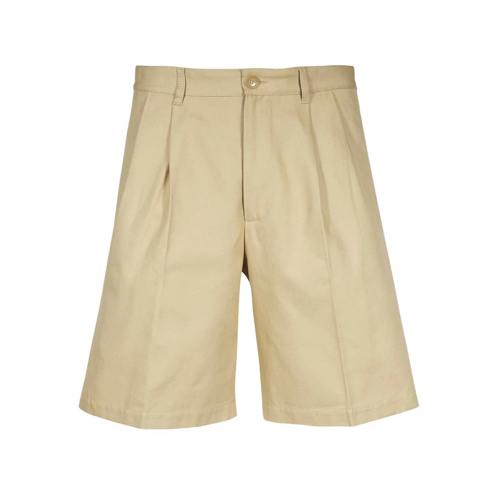 Gucci Geplooide katoenen Bermuda shorts Beige Heren