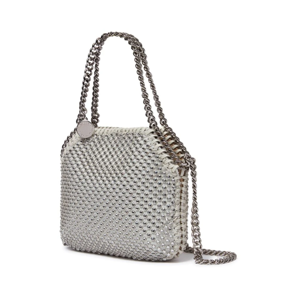 Stella Mccartney Kristal Kettingtas in Wit Zilver Gray Dames