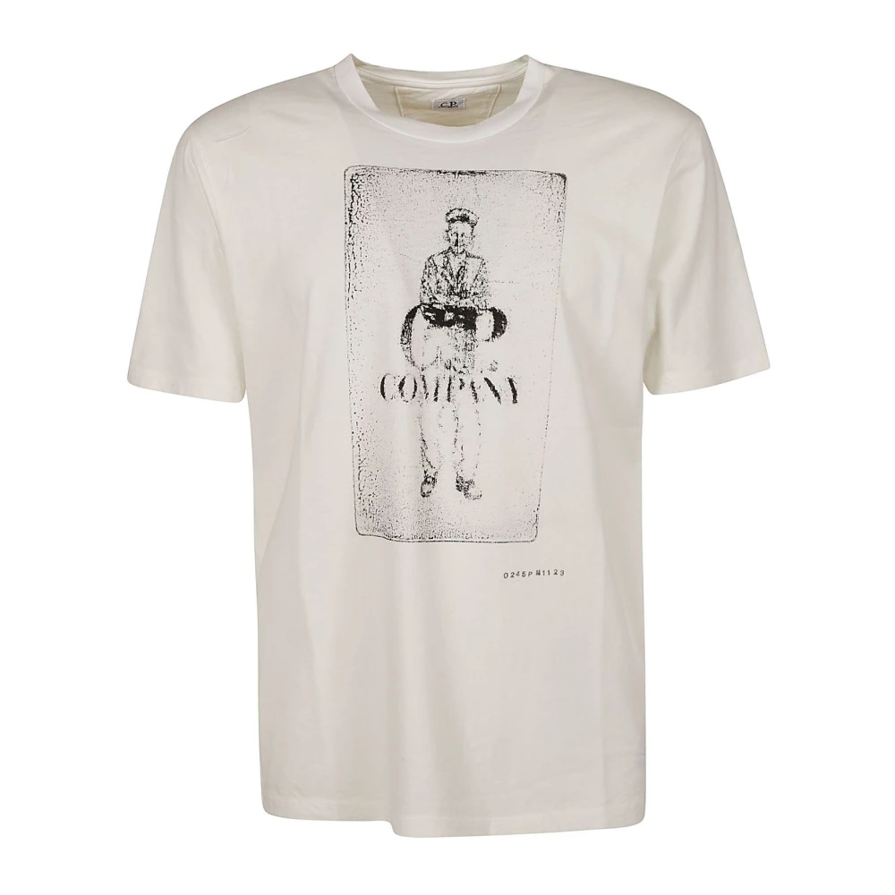 C.P. Company Wit Katoenen T-Shirt voor Mannen Beige Heren