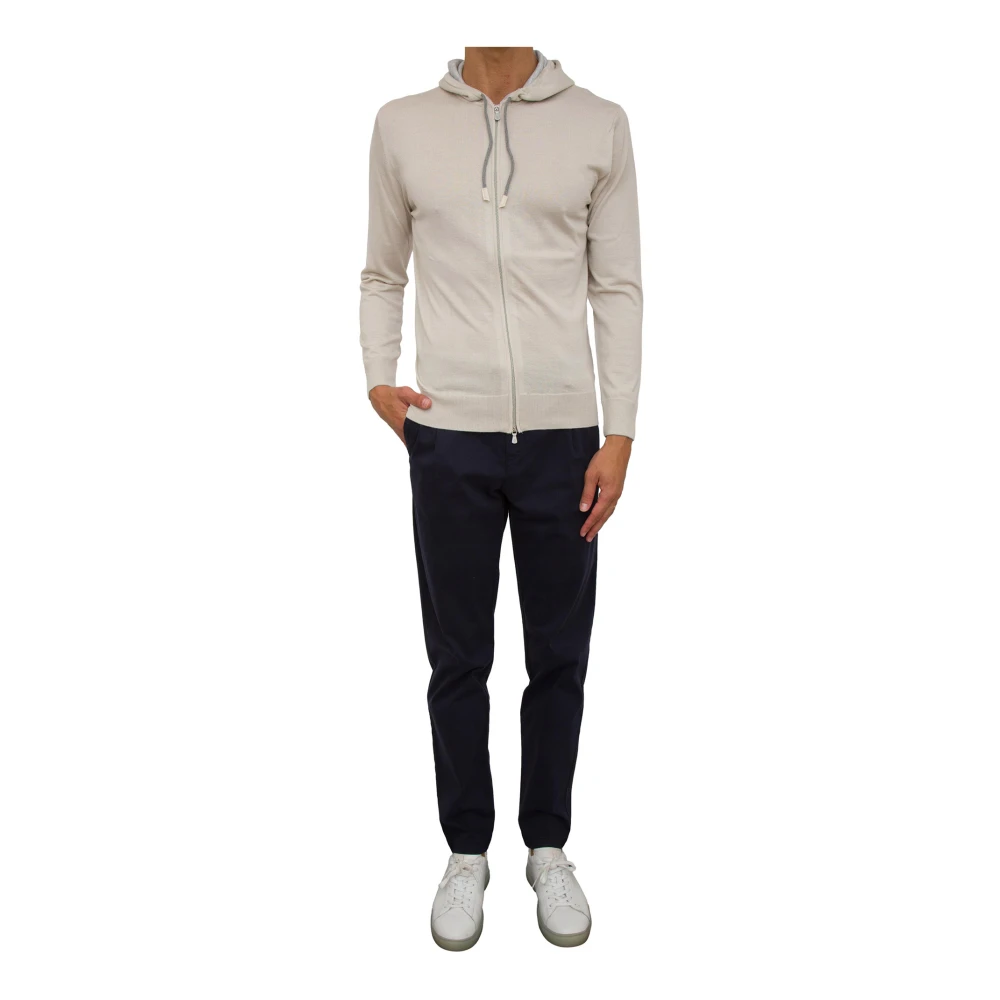 Eleventy Beige Hoodie met volledige rits Beige Heren