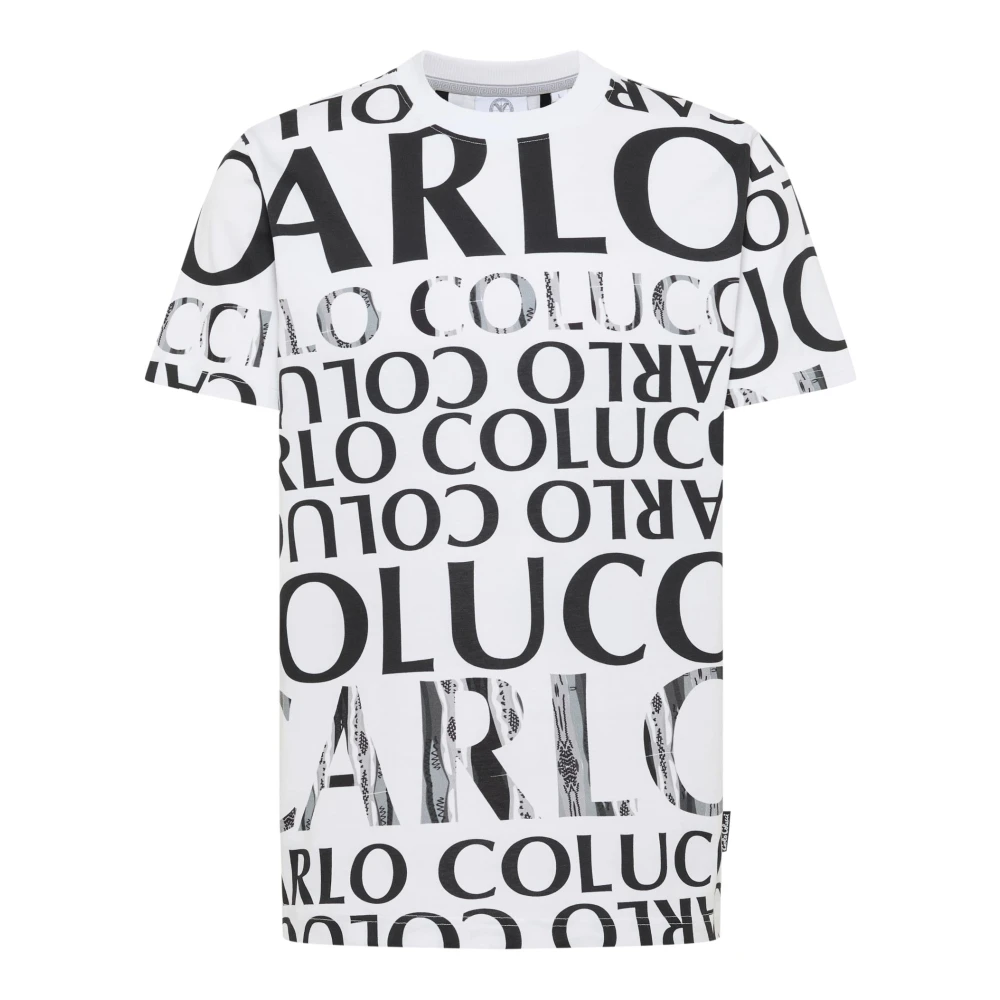 Carlo Colucci Men's White T-Shirts, L, Black Friday T-Shirt - Minimalist Design