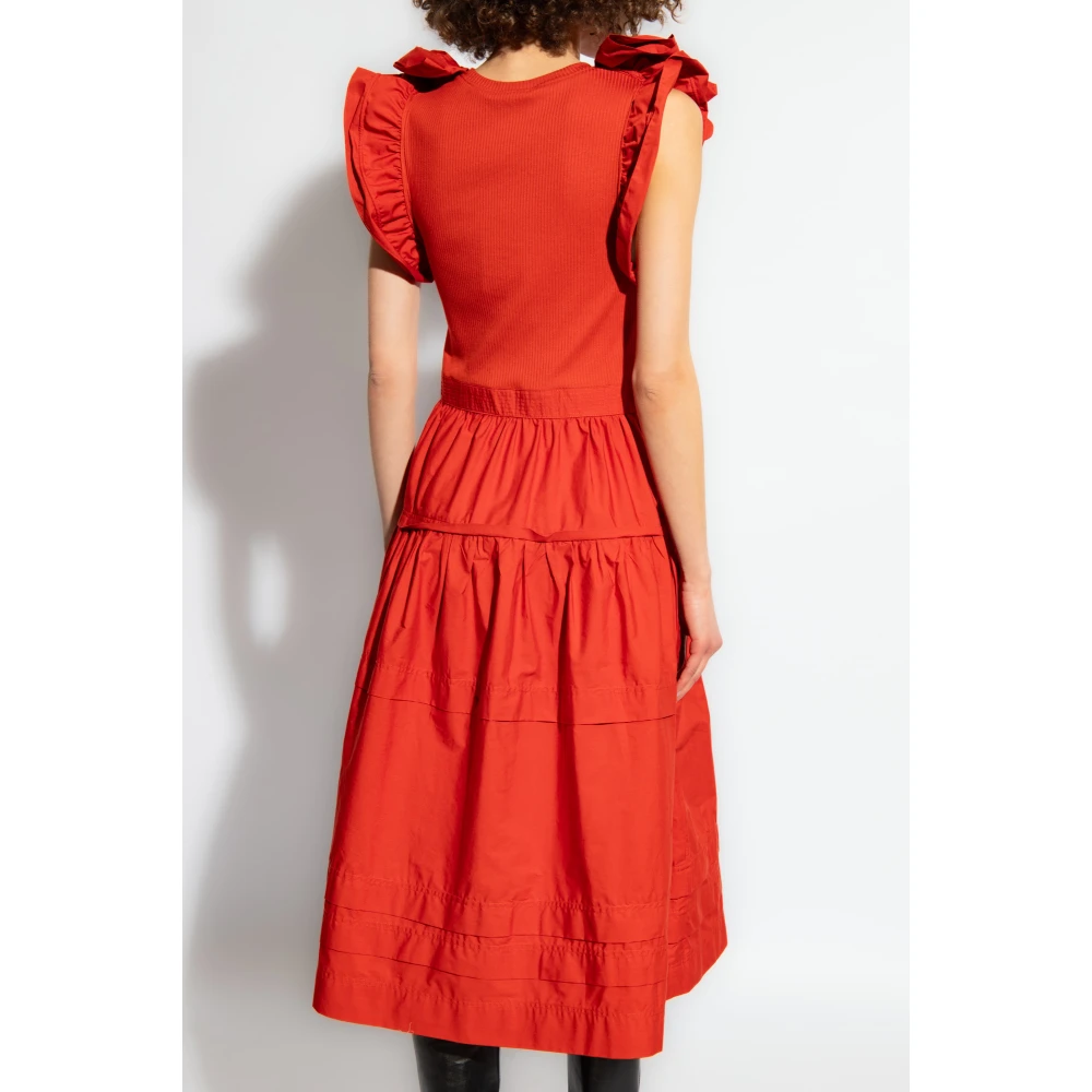 Ulla Johnson Francine gerimpelde jurk Red Dames