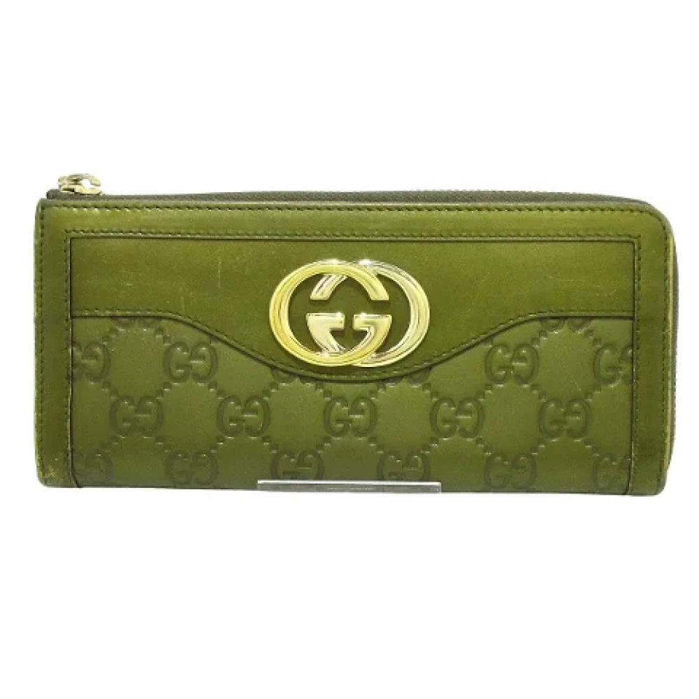 Gucci Vintage Pre-owned Leather wallets Green Dames