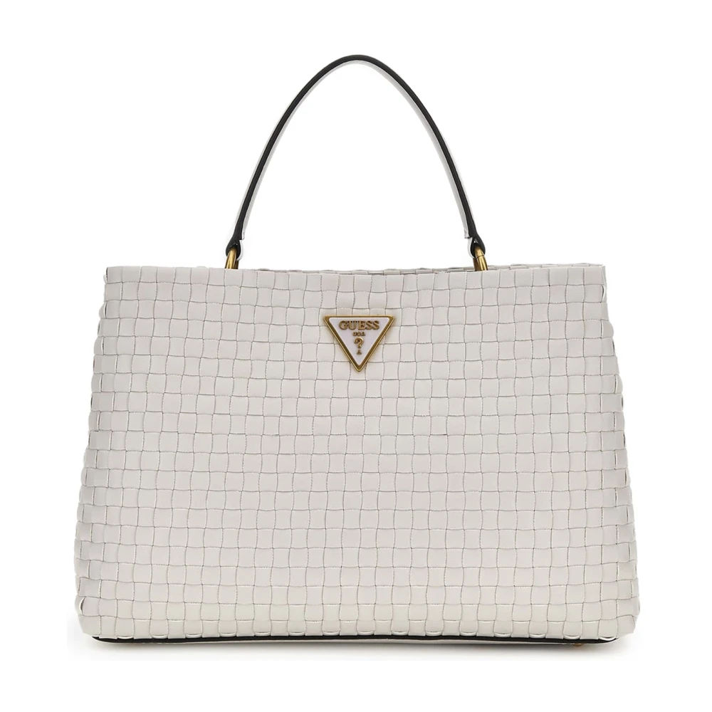Guess Women's White Handbags, One Size, Woven Handbag