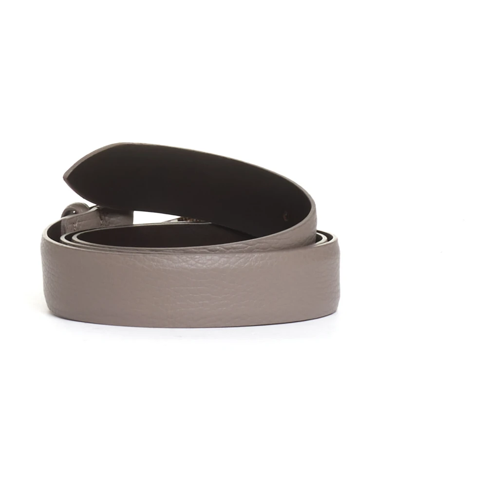 Orciani Taupe Ronde Zilveren Gesp Riem Beige Dames