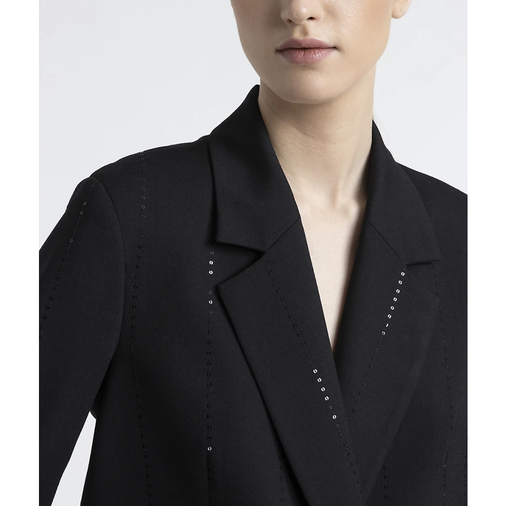 PESERICO Technische wollen double-breasted blazer Black Dames