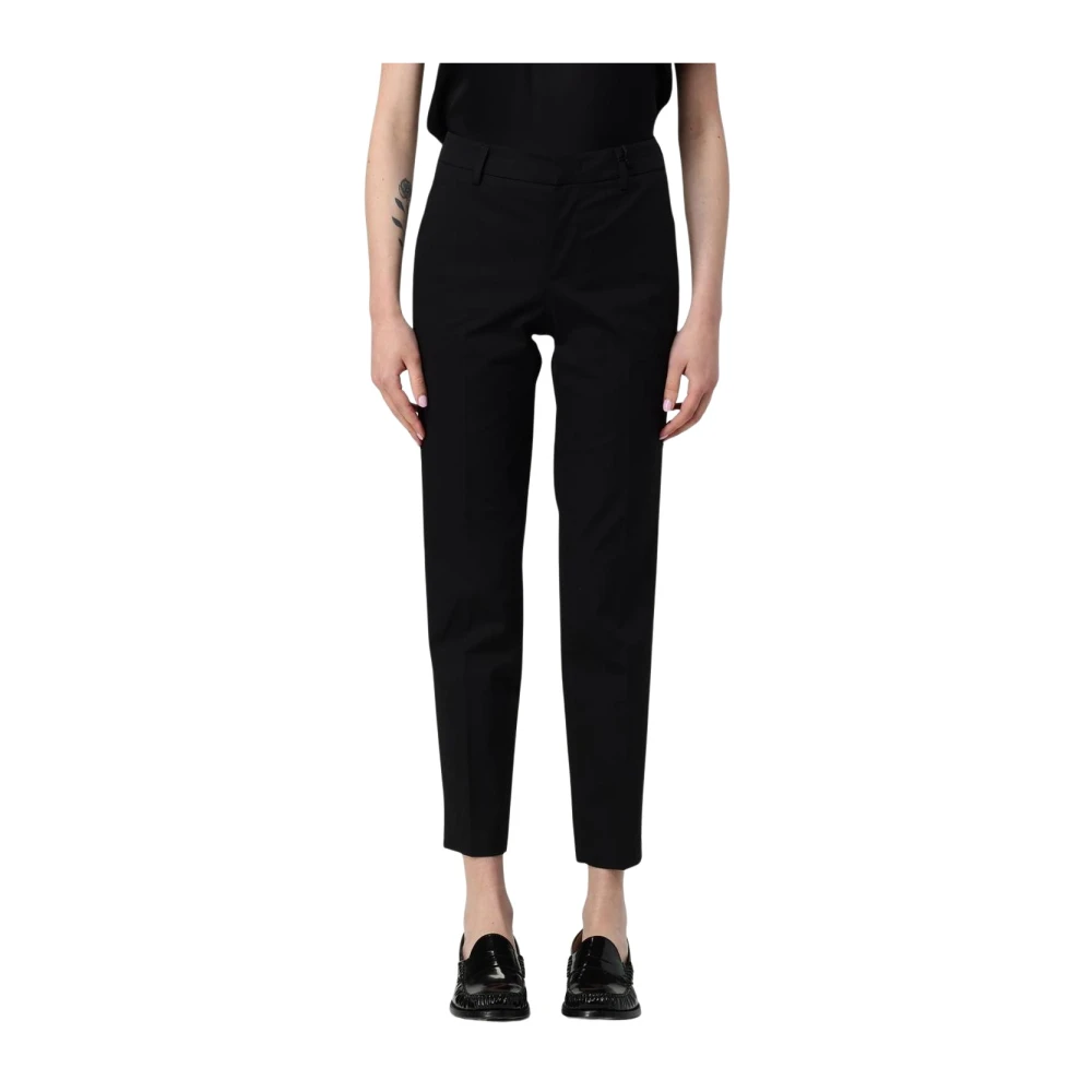 Pt Torino Women's Black Straight Leg Trousers