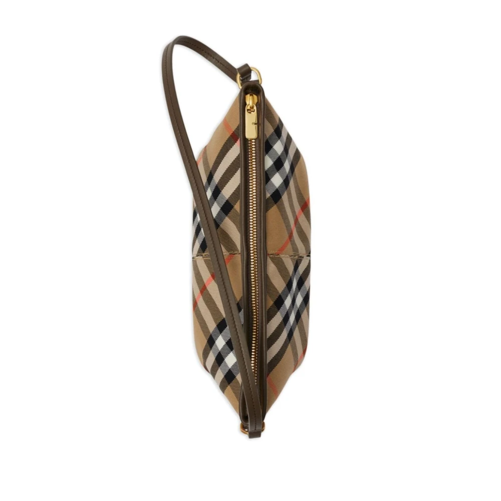 Burberry Schoudertas met Vintage Ruitpatroon Beige Dames
