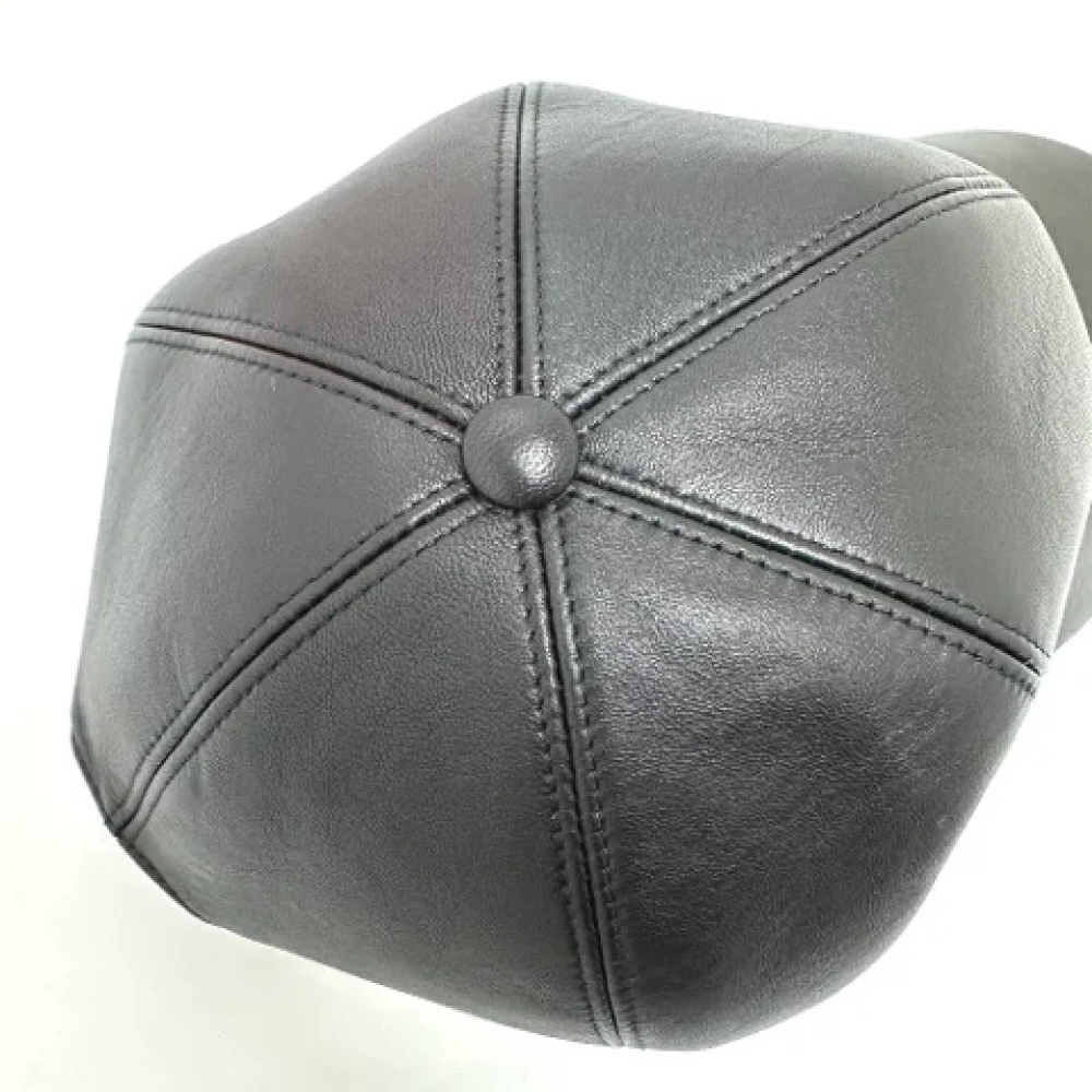 Louis Vuitton Vintage Pre-owned Leather hats Black Dames