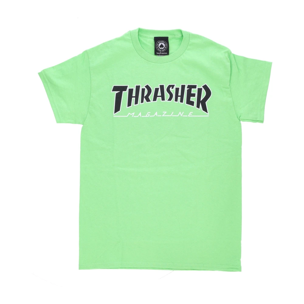 Thrasher Heren Outline Tee Lime Zwart Green Heren