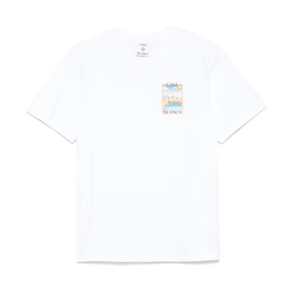 Casablanca Surreal Pool Wit Jersey Shirt White Heren