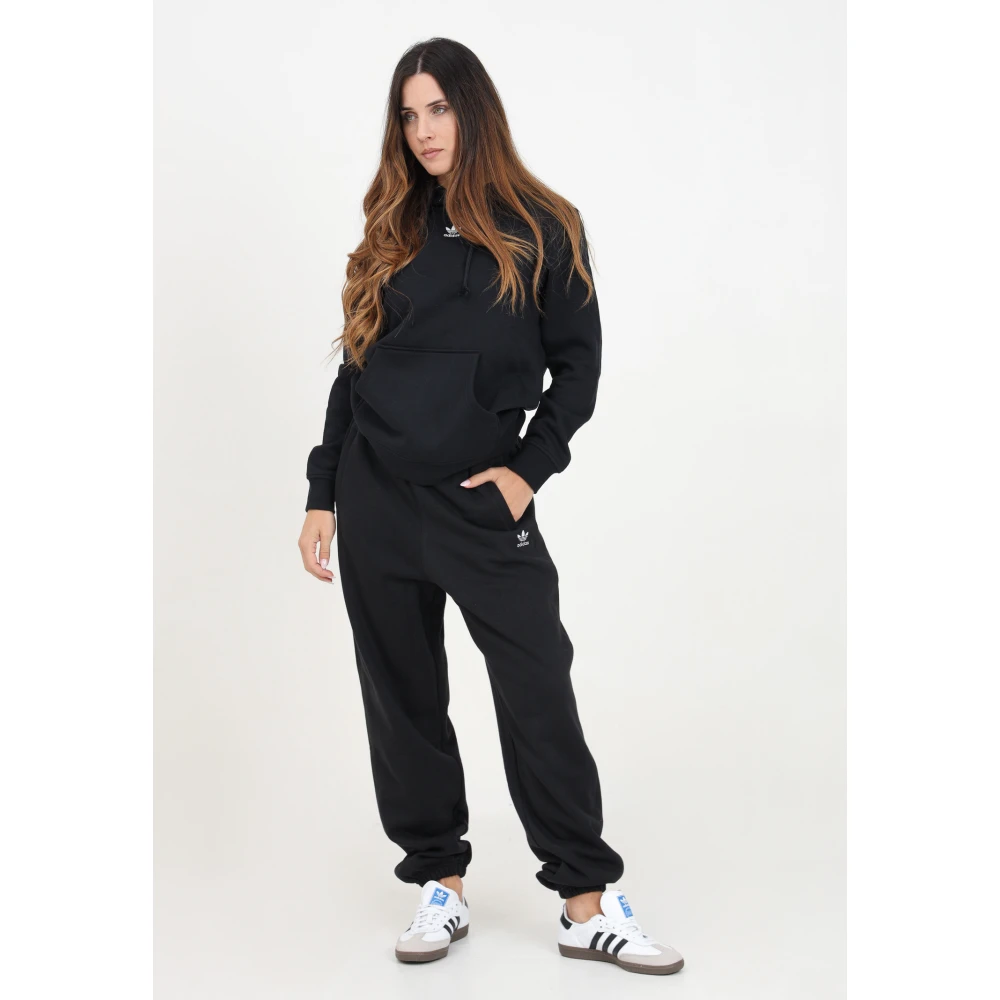 adidas Originals Zwarte Fleece Loose Sweatpants Essentials Black Dames