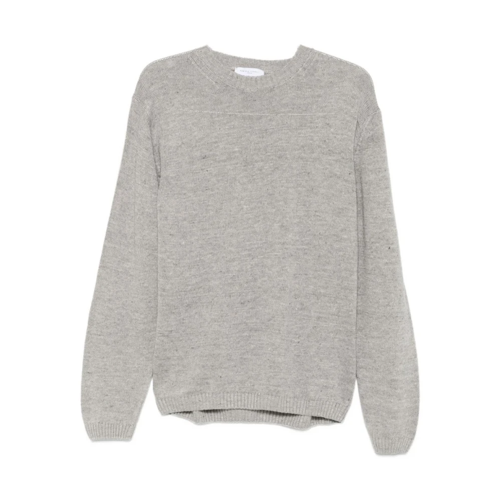 Daniele Fiesoli Men's Gray Round-Neck Knitwear, L, Crew Neck Jumper