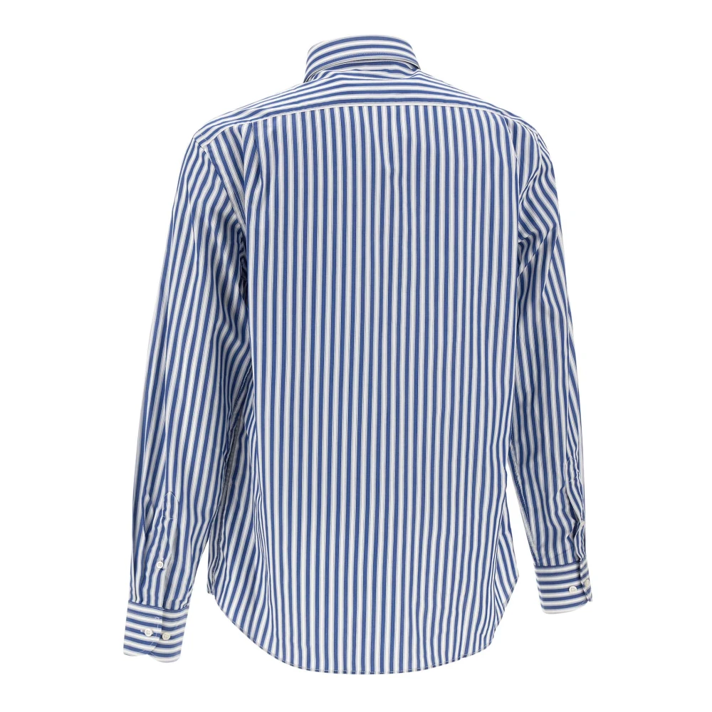 PAUL & SHARK Gestreept katoenen overhemd met knoopsluiting Blue Heren