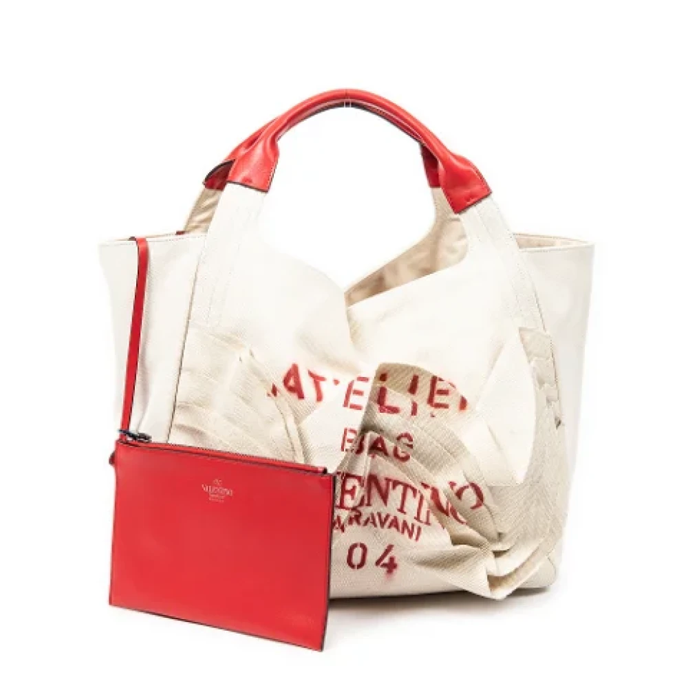 Valentino Vintage Pre-owned Canvas shoulder-bags Beige Dames